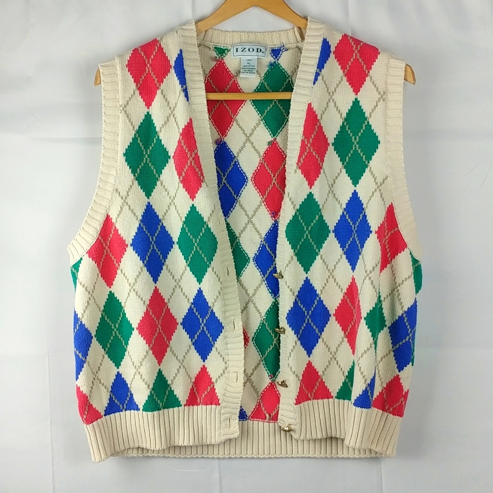 COPY - Men's  100% cotton Vintage Argyle Diamond Vest xl